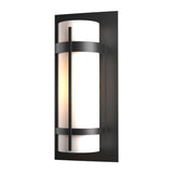 Hubbardton Forge 2002 Coastal Black Opal Glass (GG) Banded Outdoor Sconce