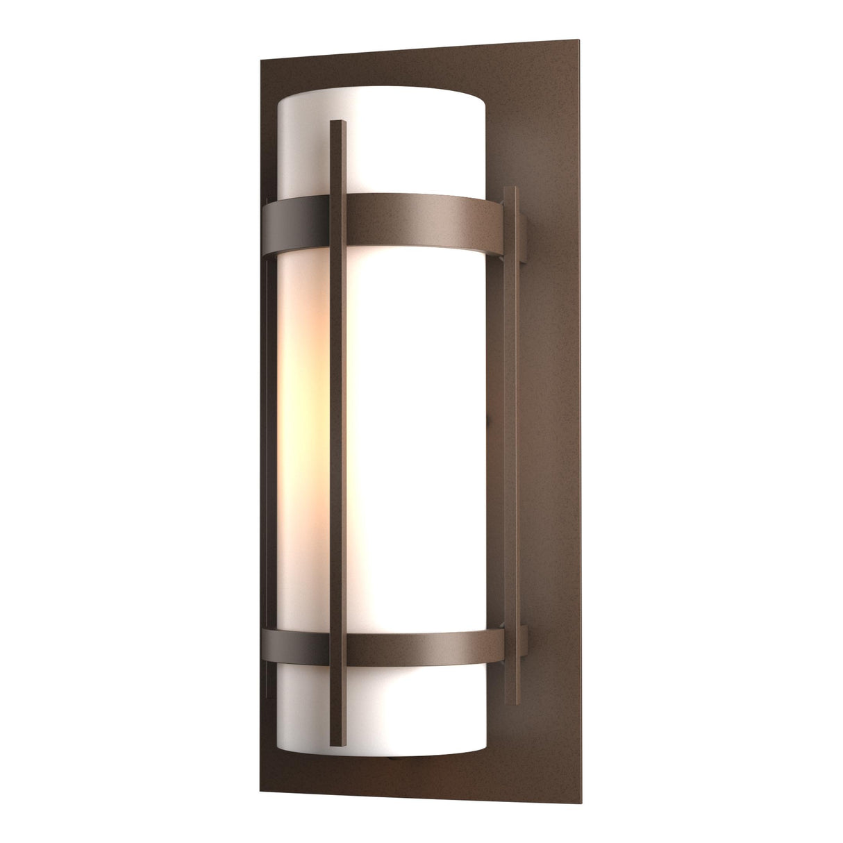 Hubbardton Forge 2002 Coastal Bronze Opal Glass (GG) Banded Outdoor Sconce