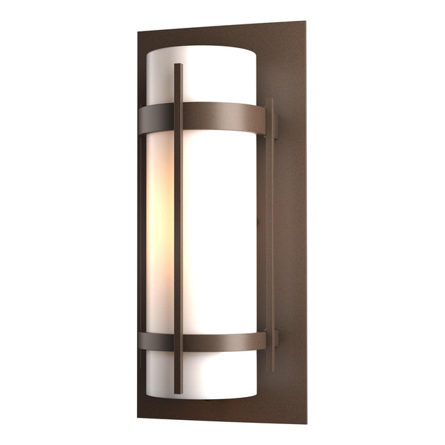 Hubbardton Forge 2002 Coastal Bronze Opal Glass (GG) Banded Outdoor Sconce