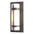 Hubbardton Forge 2002 Coastal Dark Smoke Opal Glass (GG) Banded Outdoor Sconce