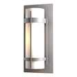 Hubbardton Forge 2002 Coastal Burnished Steel Opal Glass (GG) Banded Outdoor Sconce