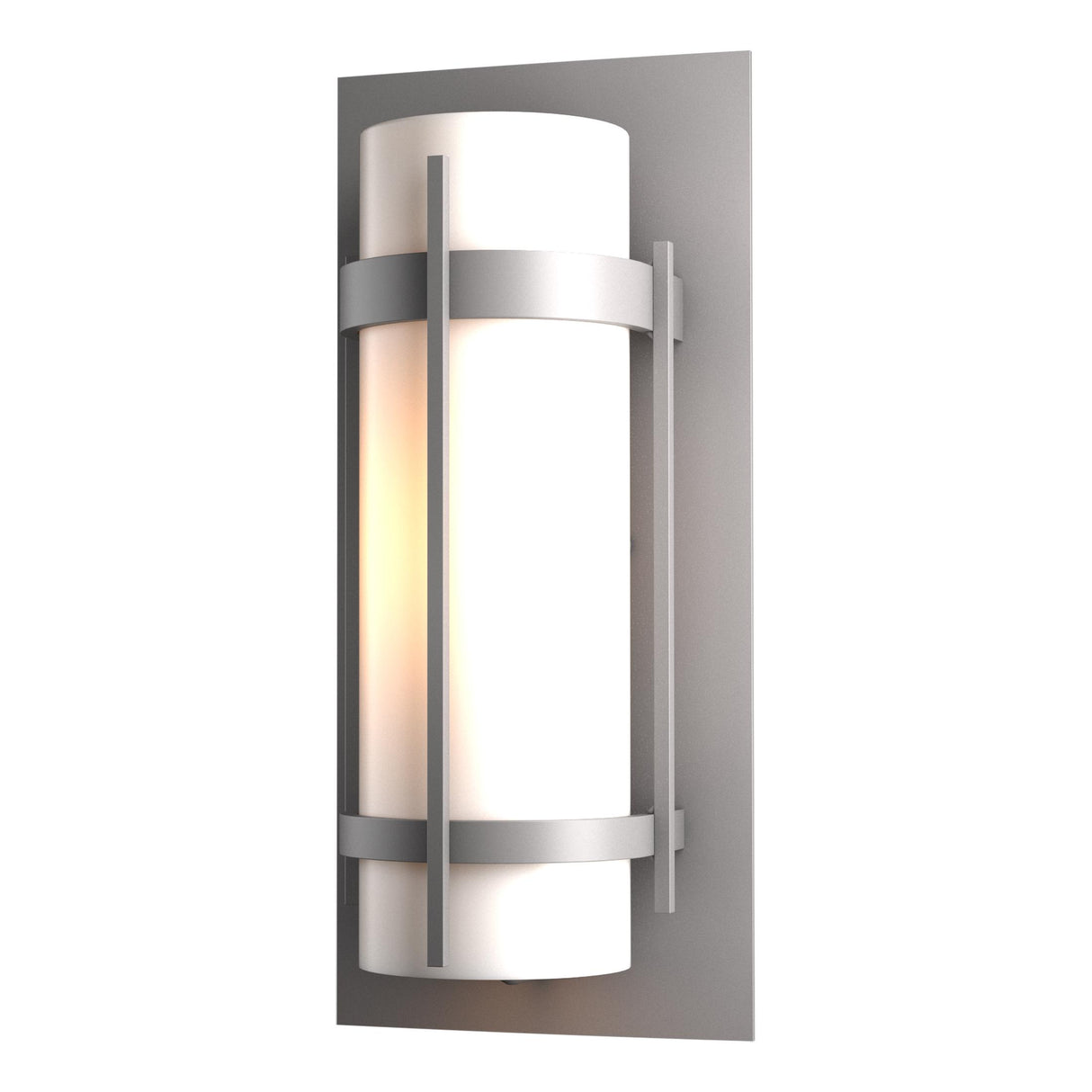 Hubbardton Forge 2002 Coastal Burnished Steel Opal Glass (GG) Banded Outdoor Sconce