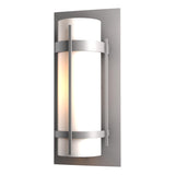 Hubbardton Forge 2002 Coastal Burnished Steel Opal Glass (GG) Banded Outdoor Sconce