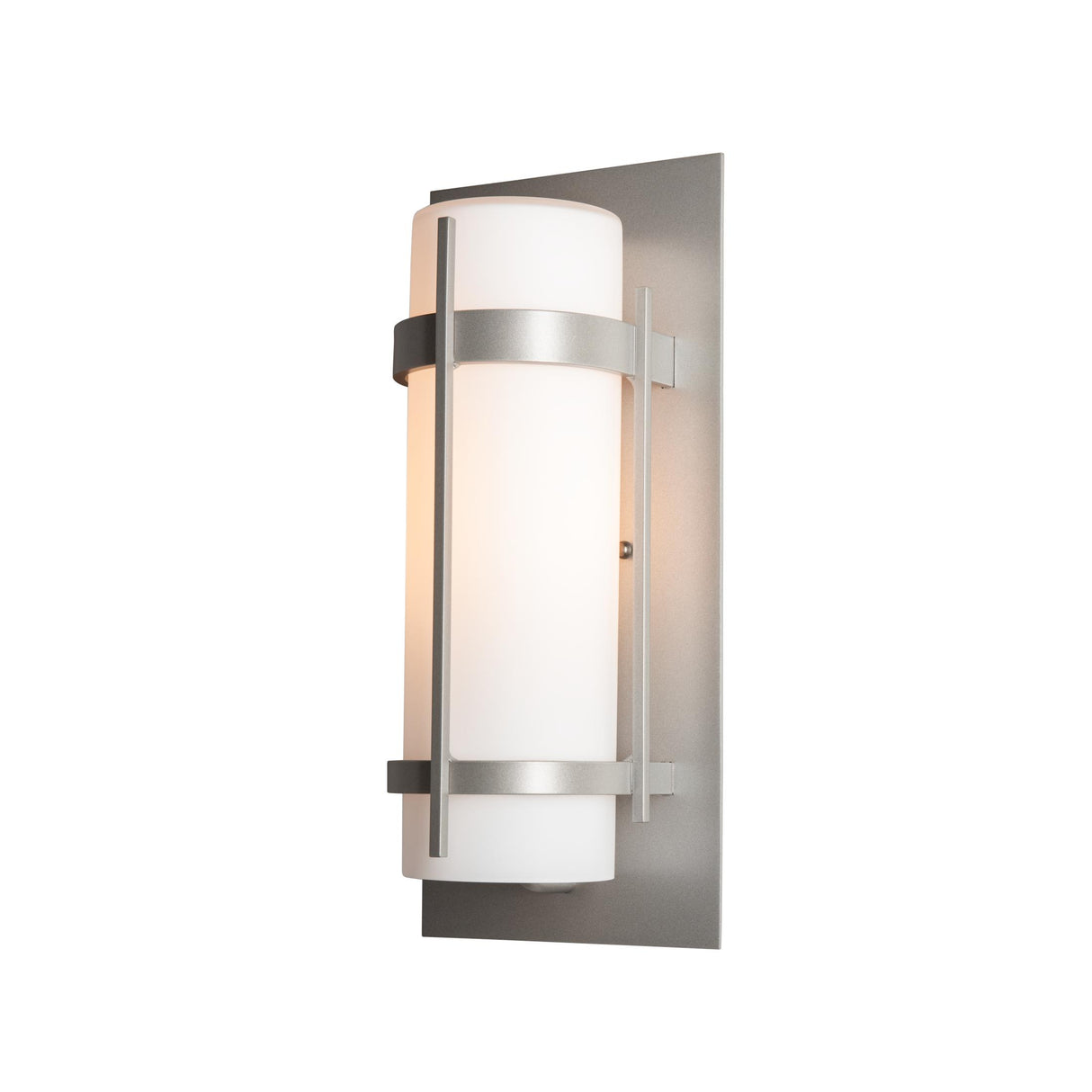 Hubbardton Forge 2002 Coastal Burnished Steel Opal Glass (GG) Banded Outdoor Sconce