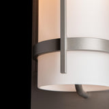 Hubbardton Forge 2002 Coastal Burnished Steel Opal Glass (GG) Banded Outdoor Sconce