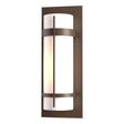 Hubbardton Forge 2002 Coastal Bronze Opal Glass (GG) Banded Large Outdoor Sconce