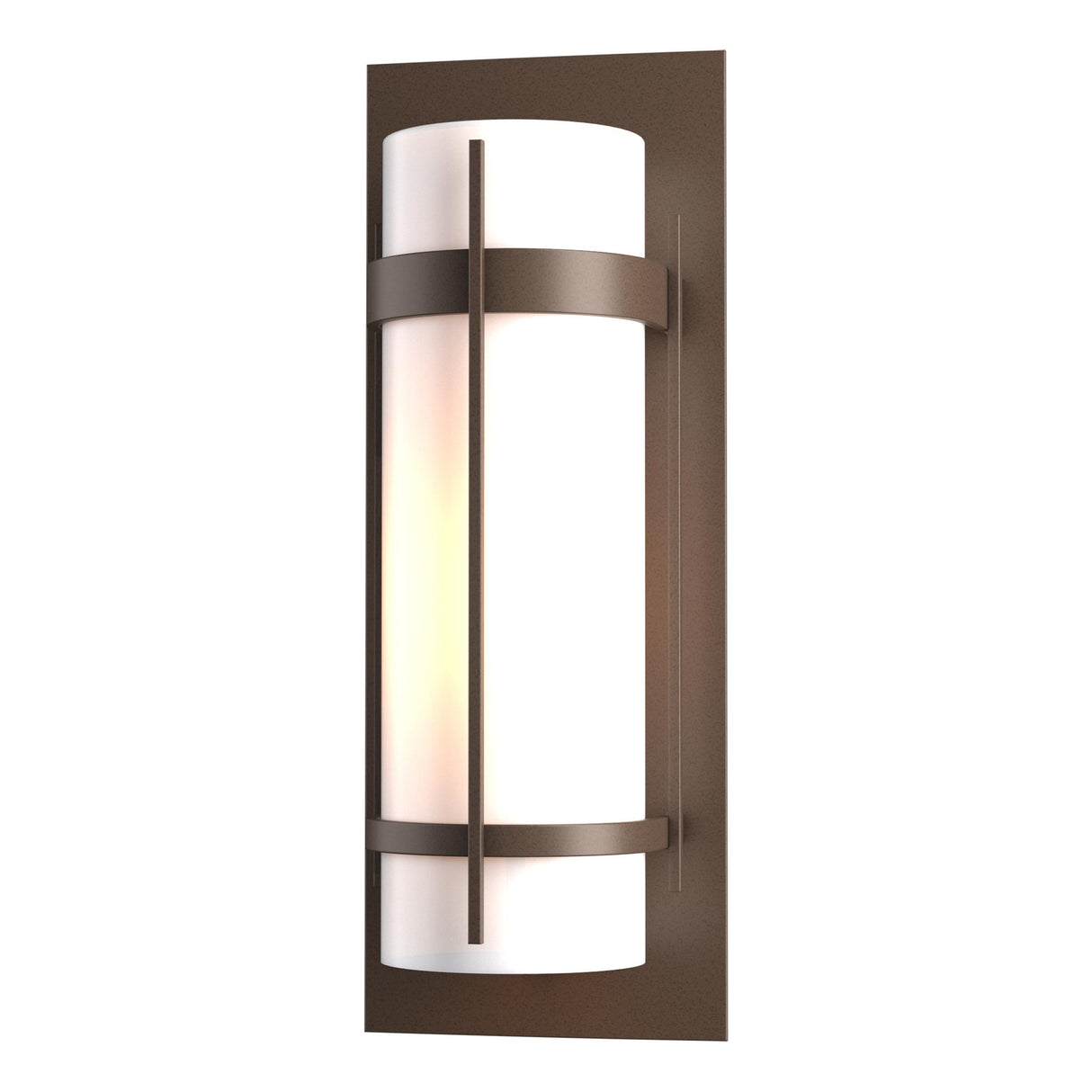 Hubbardton Forge 2002 Coastal Bronze Opal Glass (GG) Banded Large Outdoor Sconce