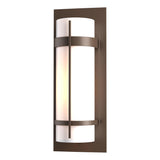 Hubbardton Forge 2002 Coastal Bronze Opal Glass (GG) Banded Large Outdoor Sconce
