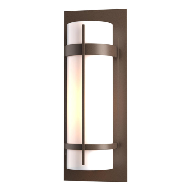 Hubbardton Forge 2002 Coastal Bronze Opal Glass (GG) Banded Large Outdoor Sconce