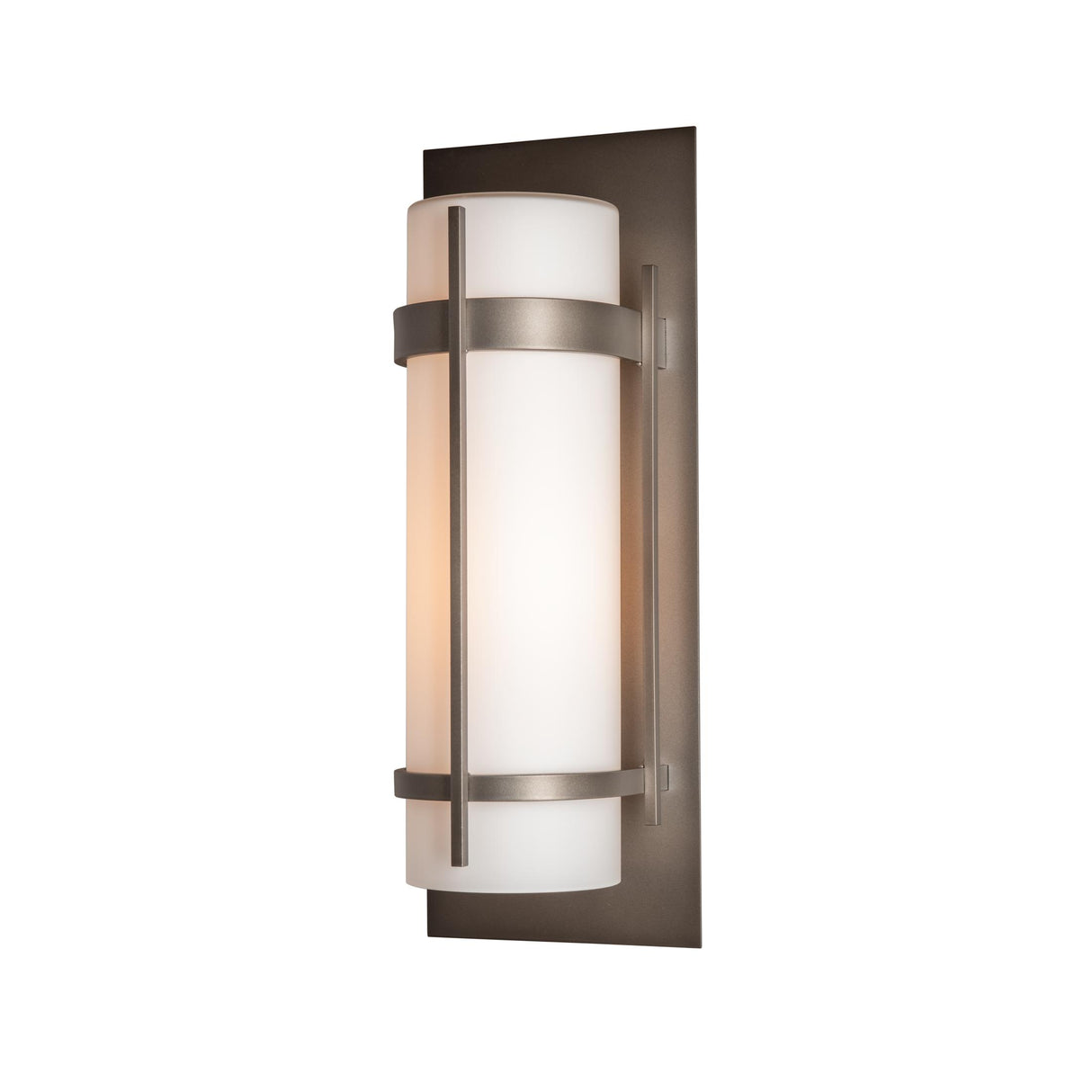 Hubbardton Forge 2002 Coastal Dark Smoke Opal Glass (GG) Banded Large Outdoor Sconce