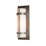 Hubbardton Forge 2002 Coastal Dark Smoke Opal Glass (GG) Banded Large Outdoor Sconce
