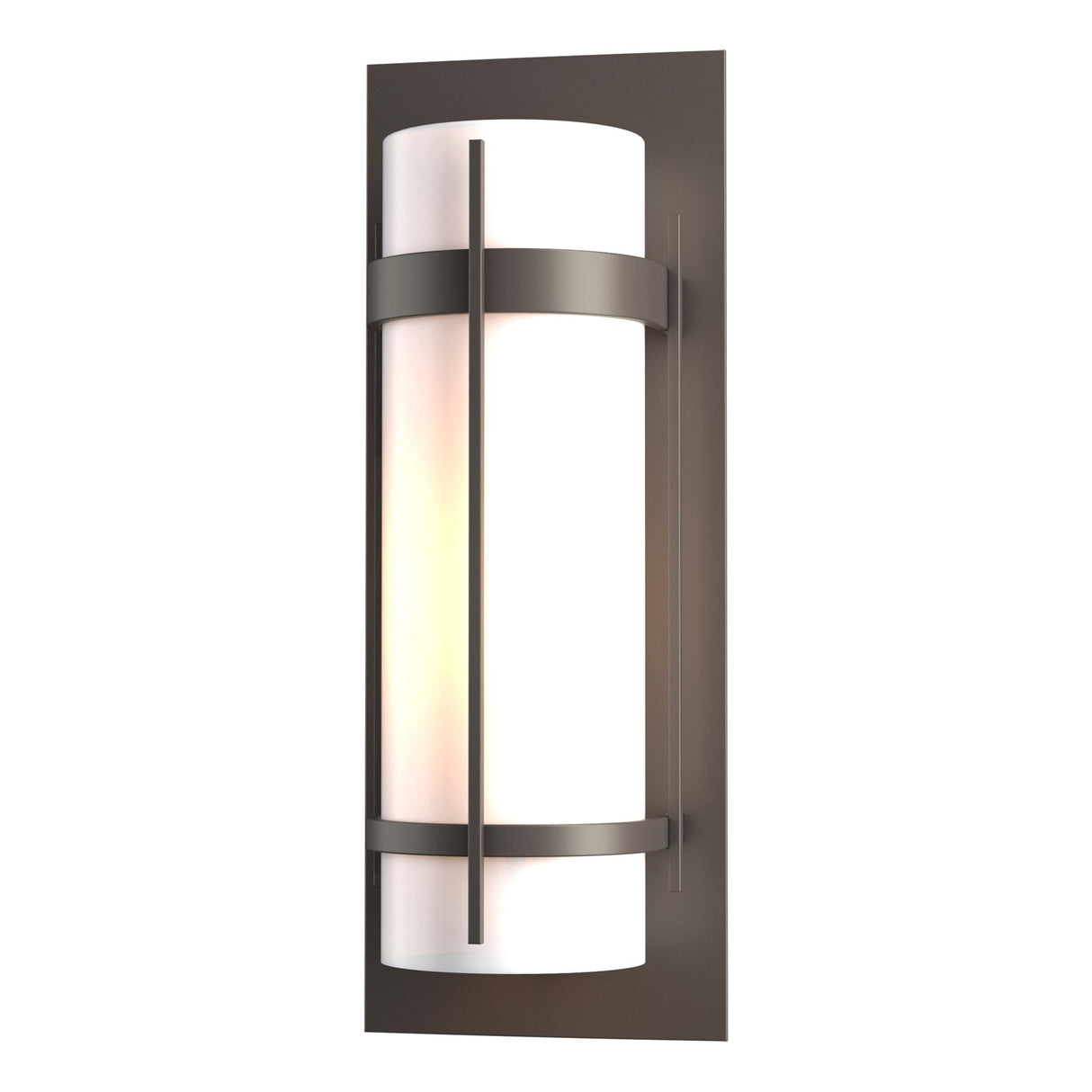 Hubbardton Forge 2002 Coastal Dark Smoke Opal Glass (GG) Banded Large Outdoor Sconce