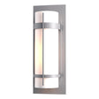 Hubbardton Forge 2002 Coastal Burnished Steel Opal Glass (GG) Banded Large Outdoor Sconce