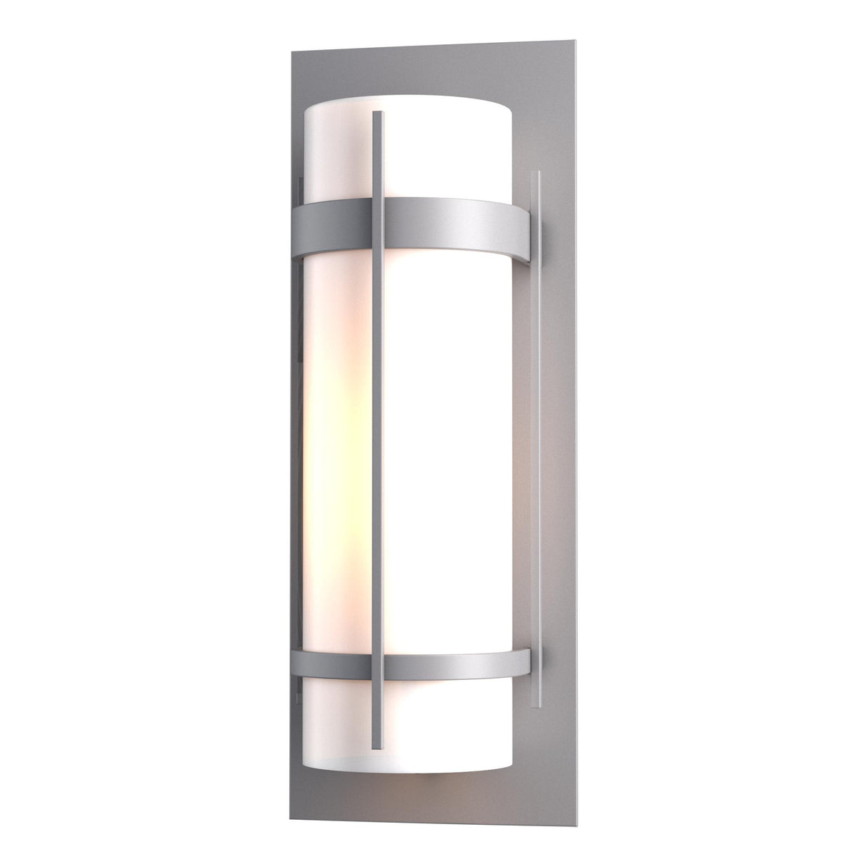 Hubbardton Forge 2002 Coastal Burnished Steel Opal Glass (GG) Banded Large Outdoor Sconce
