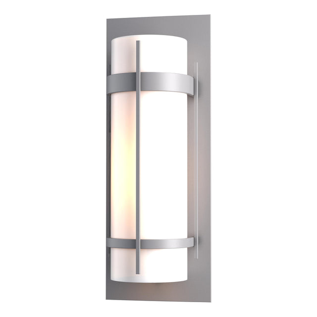 Hubbardton Forge 2002 Coastal Burnished Steel Opal Glass (GG) Banded Large Outdoor Sconce