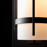 Hubbardton Forge 2010 Coastal Black Opal Glass (GG) Banded Extra Large Outdoor Sconce