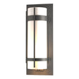 Hubbardton Forge 2010 Coastal Natural Iron Opal Glass (GG) Banded Extra Large Outdoor Sconce