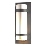 Hubbardton Forge 2010 Coastal Natural Iron Opal Glass (GG) Banded Extra Large Outdoor Sconce