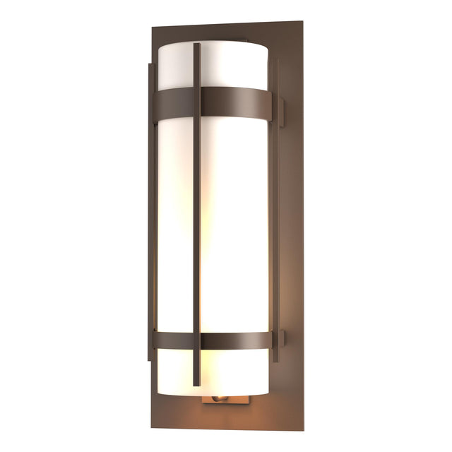 Hubbardton Forge 2010 Coastal Bronze Opal Glass (GG) Banded Extra Large Outdoor Sconce