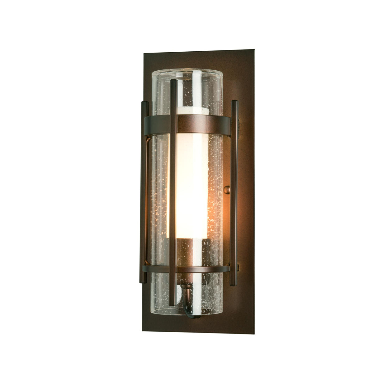 Hubbardton Forge 2020 Coastal Bronze Seeded Glass with Opal Diffuser (ZS) Torch Small Outdoor Sconce
