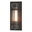 Hubbardton Forge 2020 Coastal Dark Smoke Seeded Glass with Opal Diffuser (ZS) Torch Small Outdoor Sconce