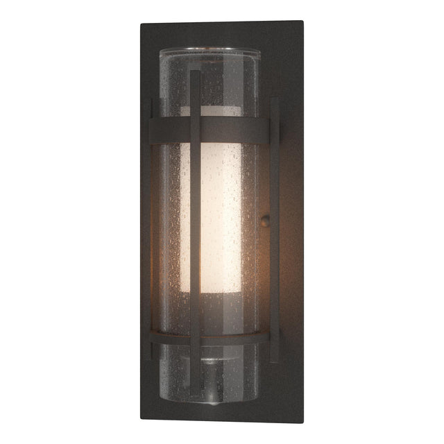 Hubbardton Forge 2019 Coastal Natural Iron Seeded Glass with Opal Diffuser (ZS) Torch Outdoor Sconce