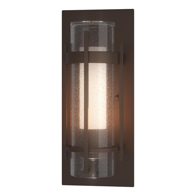 Hubbardton Forge 2019 Coastal Bronze Seeded Glass with Opal Diffuser (ZS) Torch Outdoor Sconce
