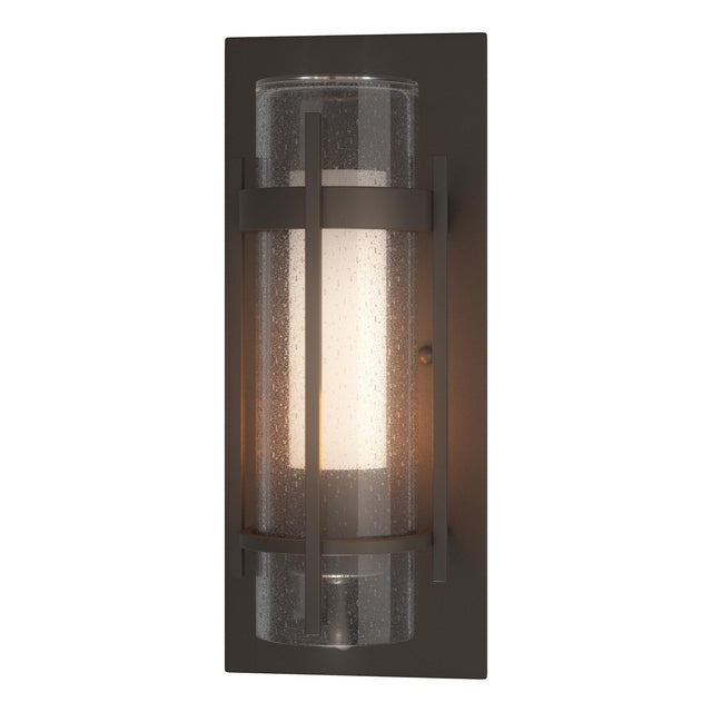 Hubbardton Forge 2019 Coastal Dark Smoke Seeded Glass with Opal Diffuser (ZS) Torch Outdoor Sconce