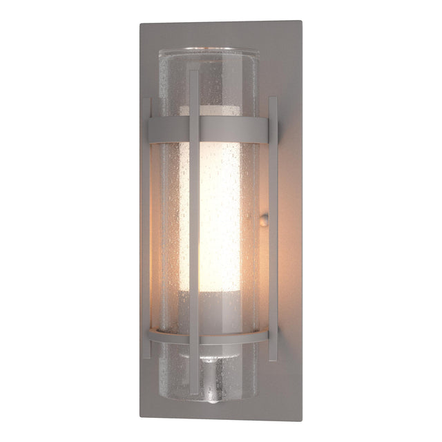 Hubbardton Forge 2019 Coastal Burnished Steel Seeded Glass with Opal Diffuser (ZS) Torch Outdoor Sconce