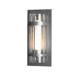 Hubbardton Forge 2019 Coastal Burnished Steel Seeded Glass with Opal Diffuser (ZS) Torch Outdoor Sconce