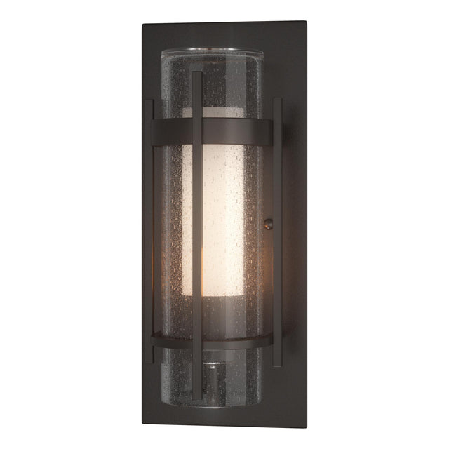 Hubbardton Forge 2019 Coastal Oil Rubbed Bronze Seeded Glass with Opal Diffuser (ZS) Torch Outdoor Sconce