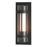 Hubbardton Forge 2019 Coastal Black Seeded Glass with Opal Diffuser (ZS) Torch Large Outdoor Sconce