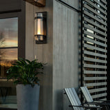 Hubbardton Forge 2019 Coastal Black Seeded Glass with Opal Diffuser (ZS) Torch Large Outdoor Sconce