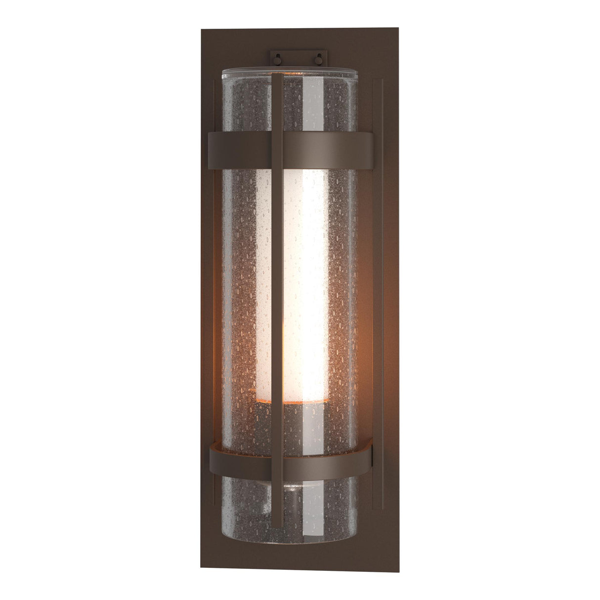 Hubbardton Forge 2019 Coastal Bronze Seeded Glass with Opal Diffuser (ZS) Torch Large Outdoor Sconce