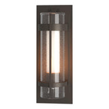 Hubbardton Forge 2019 Coastal Dark Smoke Seeded Glass with Opal Diffuser (ZS) Torch Large Outdoor Sconce