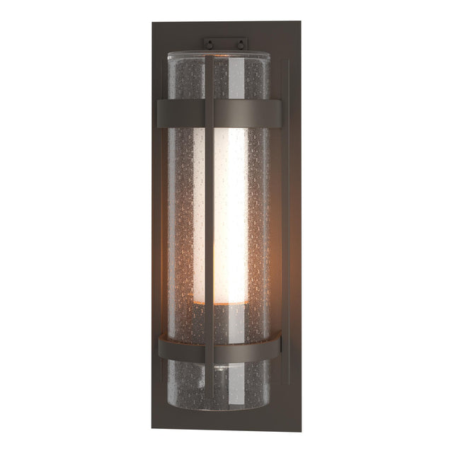 Hubbardton Forge 2020 Coastal Dark Smoke Seeded Glass with Opal Diffuser (ZS) Torch XL Outdoor Sconce