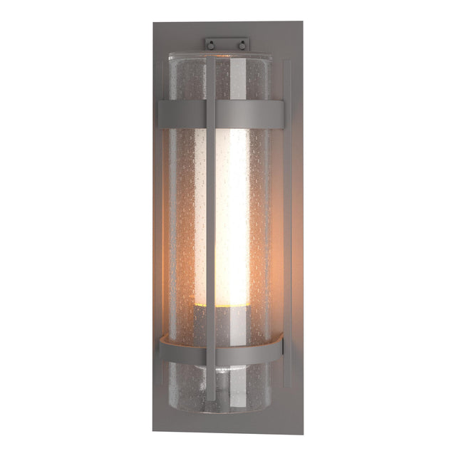 Hubbardton Forge 2020 Coastal Burnished Steel Seeded Glass with Opal Diffuser (ZS) Torch XL Outdoor Sconce