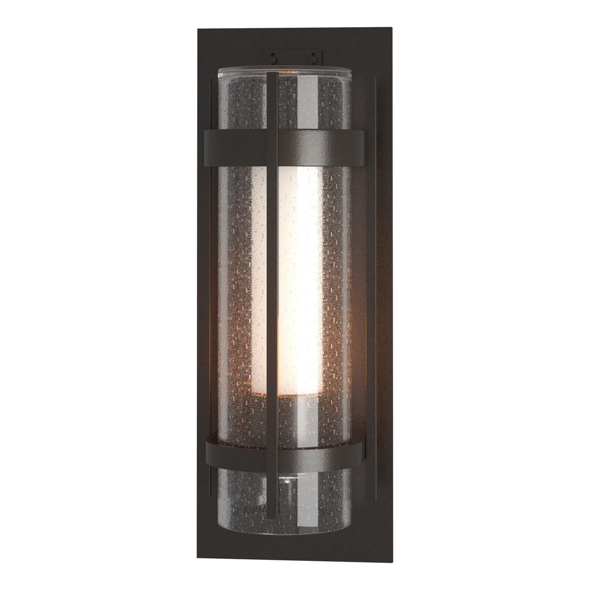 Hubbardton Forge 2020 Coastal Oil Rubbed Bronze Seeded Glass with Opal Diffuser (ZS) Torch XL Outdoor Sconce