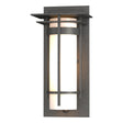 Hubbardton Forge 2003 Coastal Natural Iron Opal Glass (GG) Banded with Top Plate Small Outdoor Sconce