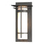 Hubbardton Forge 2003 Coastal Natural Iron Opal Glass (GG) Banded with Top Plate Small Outdoor Sconce