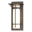 Hubbardton Forge 2003 Coastal Dark Smoke Opal Glass (GG) Banded with Top Plate Small Outdoor Sconce