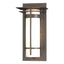Hubbardton Forge 2003 Coastal Dark Smoke Opal Glass (GG) Banded with Top Plate Small Outdoor Sconce