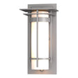 Hubbardton Forge 2003 Coastal Burnished Steel Opal Glass (GG) Banded with Top Plate Small Outdoor Sconce