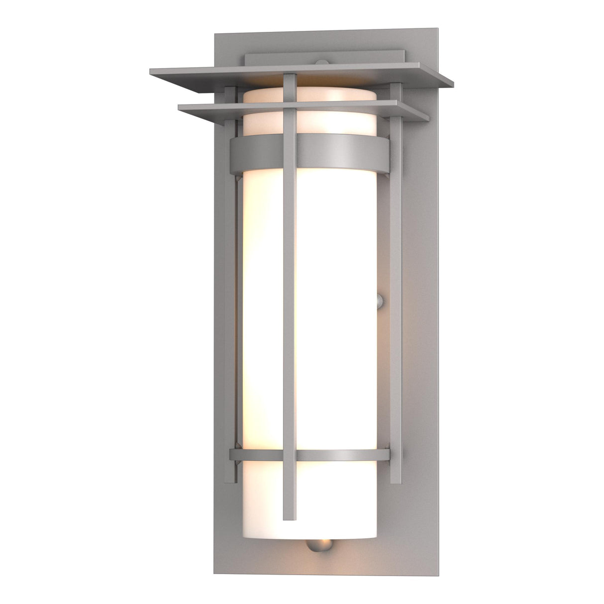 Hubbardton Forge 2003 Coastal Burnished Steel Opal Glass (GG) Banded with Top Plate Small Outdoor Sconce