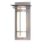 Hubbardton Forge 2003 Coastal Burnished Steel Opal Glass (GG) Banded with Top Plate Small Outdoor Sconce