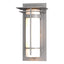 Hubbardton Forge 2003 Coastal Burnished Steel Opal Glass (GG) Banded with Top Plate Small Outdoor Sconce