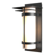 Hubbardton Forge 2003 Coastal Black Opal Glass (GG) Banded with Top Plate Outdoor Sconce