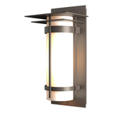 Hubbardton Forge 2003 Coastal Dark Smoke Opal Glass (GG) Banded with Top Plate Outdoor Sconce