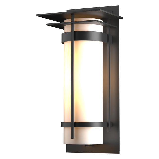 Hubbardton Forge 2003 Coastal Black Opal Glass (GG) Banded with Top Plate Large Outdoor Sconce
