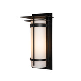 Hubbardton Forge 2003 Coastal Black Opal Glass (GG) Banded with Top Plate Large Outdoor Sconce